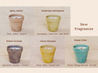Gift Set of 4 hand-painted Terracotta Mini Candles 3 oz Soy-Coconut VOLCANES Collection