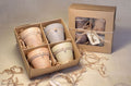 Gift Set of 4 hand-painted Terracotta Mini Candles 3 oz Soy-Coconut VOLCANES Collection